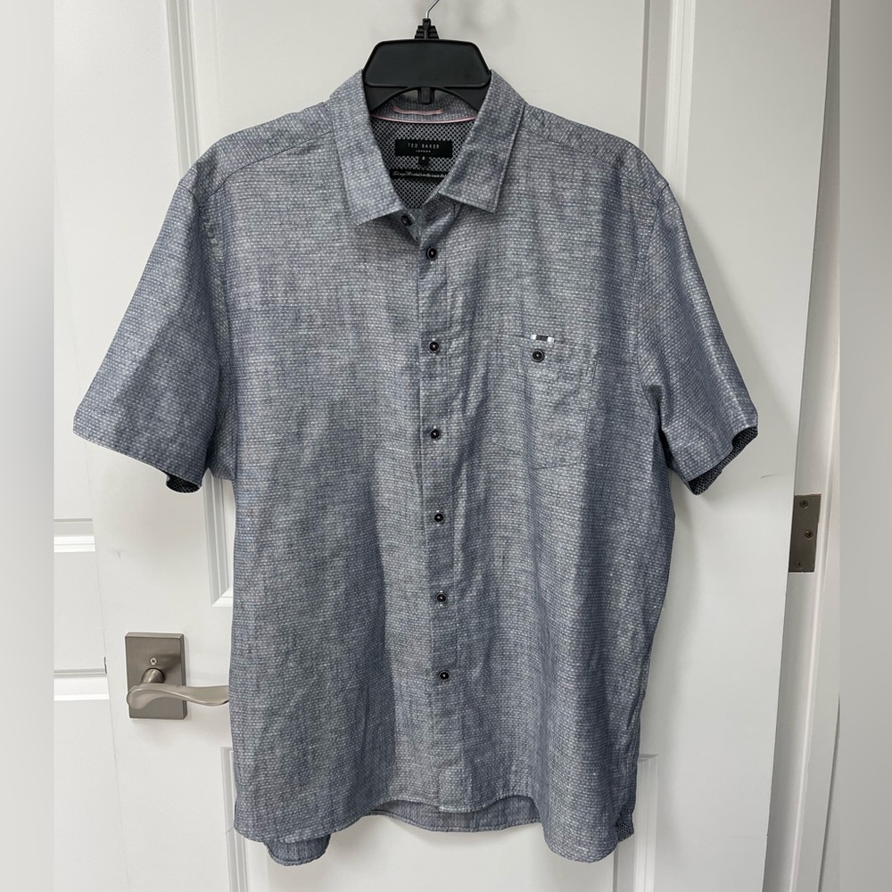 Ted Baker Blue Short Sleeve Dress Shirt